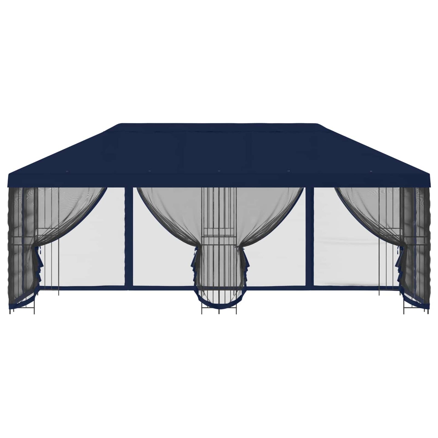Gazebo con pareti laterali 6 x 3 m Blu Poliestere e Acciaio 190 | homemem39