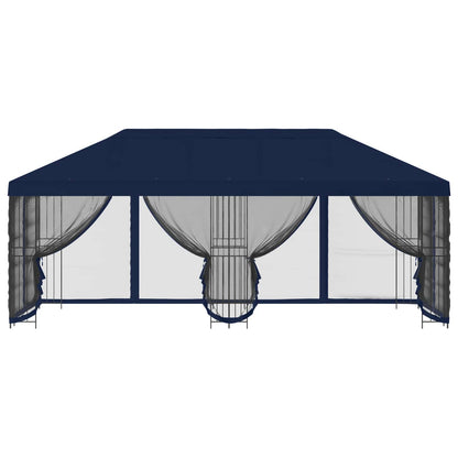 Gazebo con pareti laterali 6 x 3 m Blu Poliestere e Acciaio 190 | homemem39