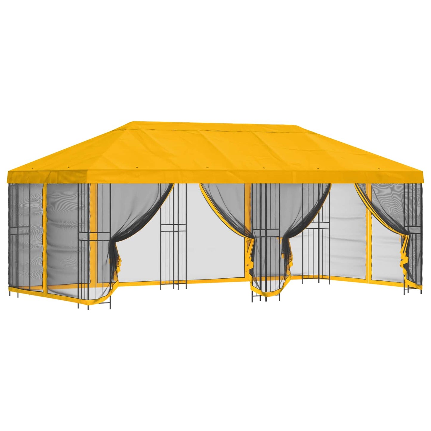 Gazebo con pareti laterali 6 x 3 m Giallo Poliestere e Acciaio | homemem39