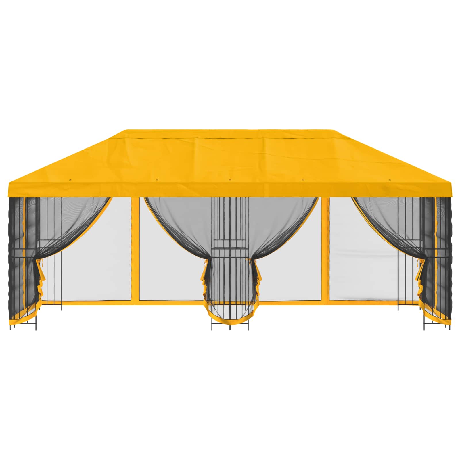 Gazebo con pareti laterali 6 x 3 m Giallo Poliestere e Acciaio | homemem39