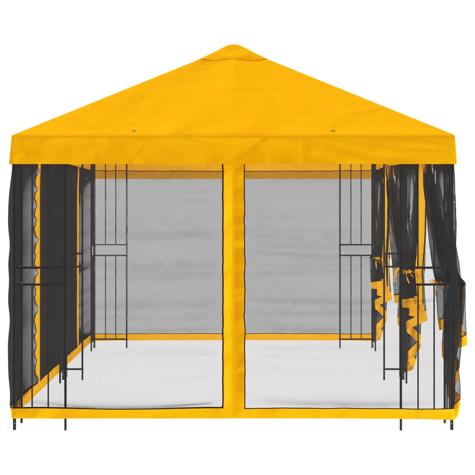 Gazebo con pareti laterali 6 x 3 m Giallo Poliestere e Acciaio | homemem39