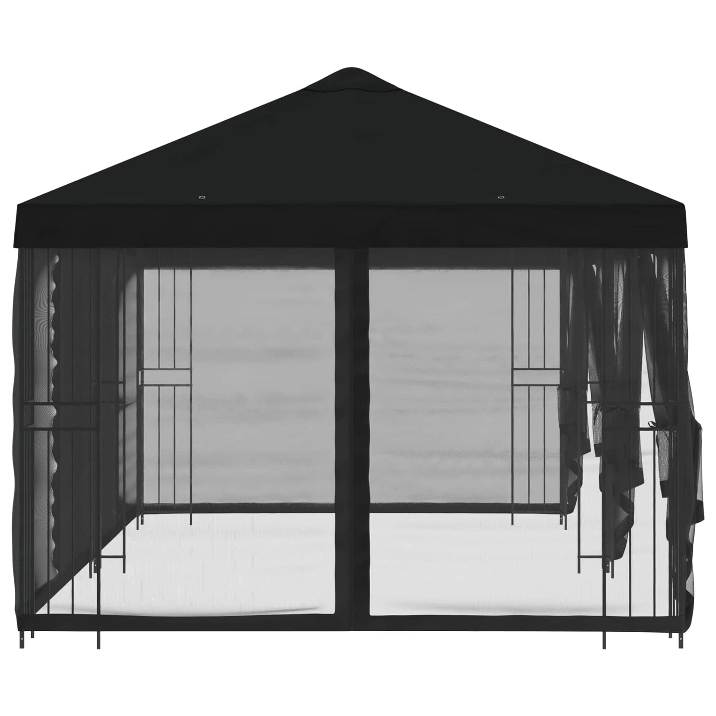 Gazebo con pareti laterali 6 x 3 m Nero Poliestere e Acciaio | homemem39