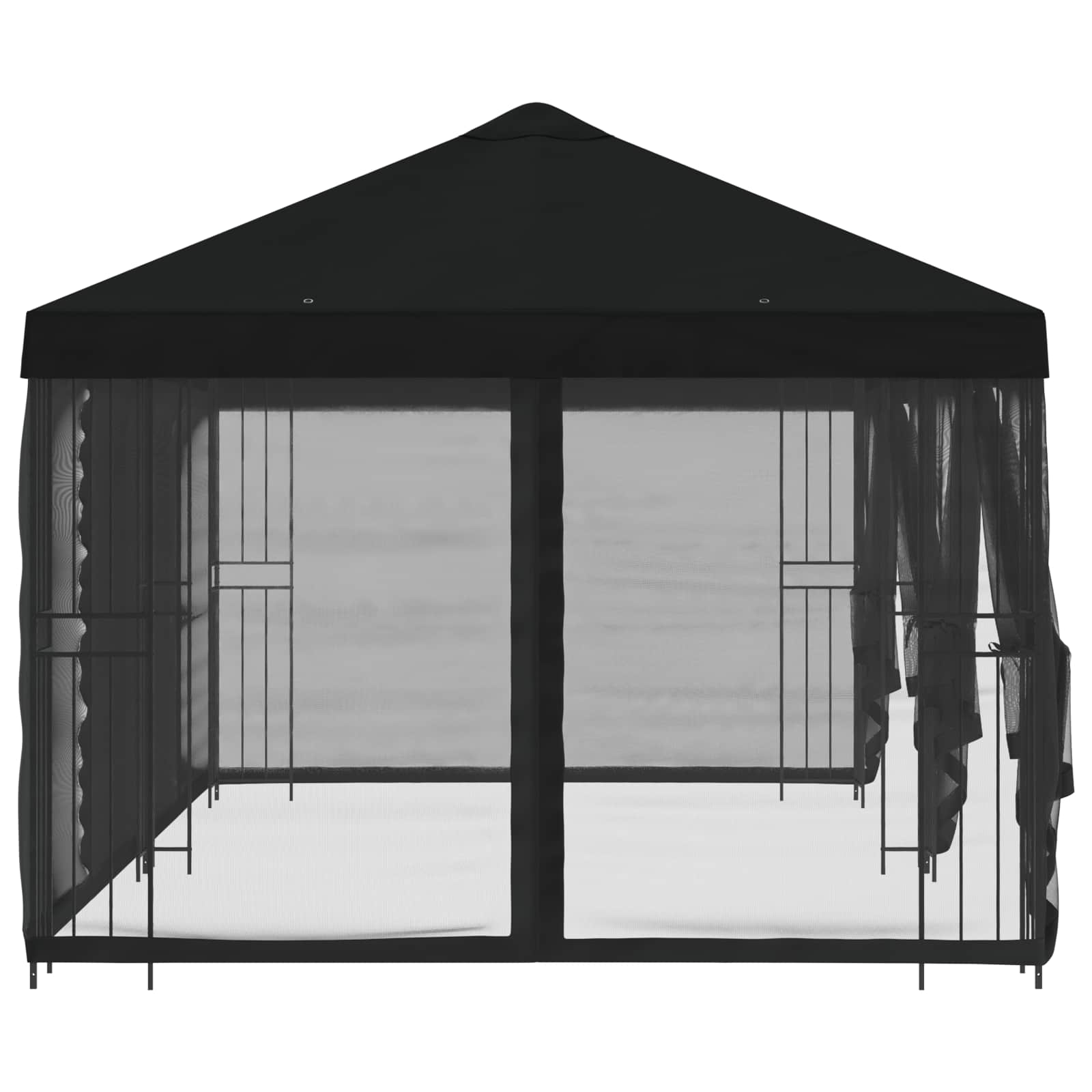 Gazebo con pareti laterali 6 x 3 m Nero Poliestere e Acciaio | homemem39