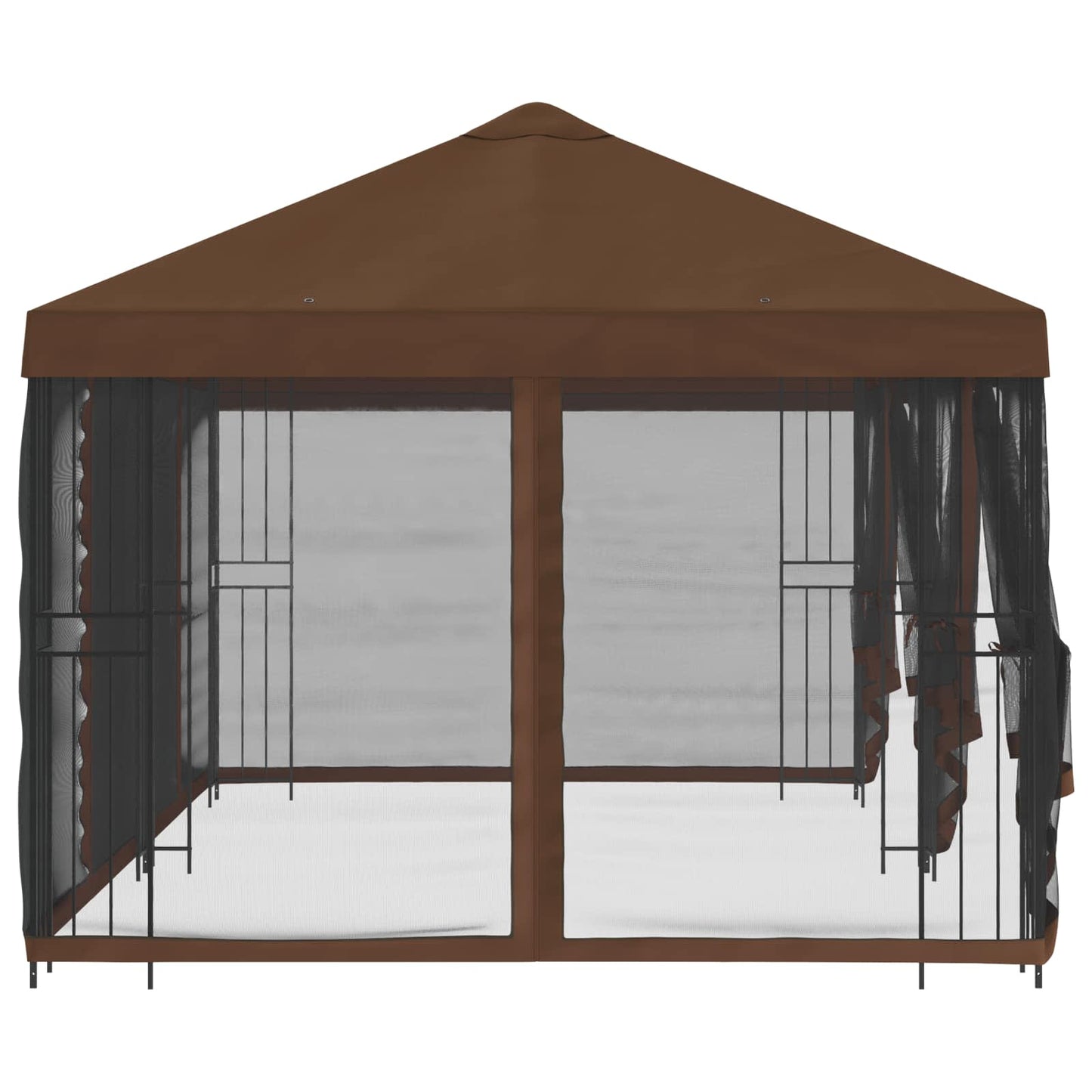 Gazebo con pareti laterali 6 x 3 m Marrone Poliestere e Acciaio | homemem39