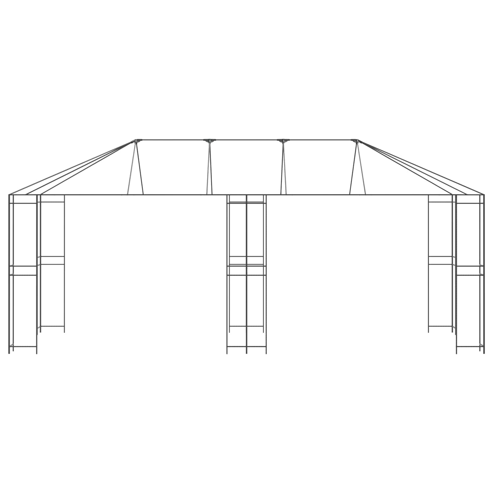 Struttura Gazebo 6 x 3 m Nero Acciaio | homemem39