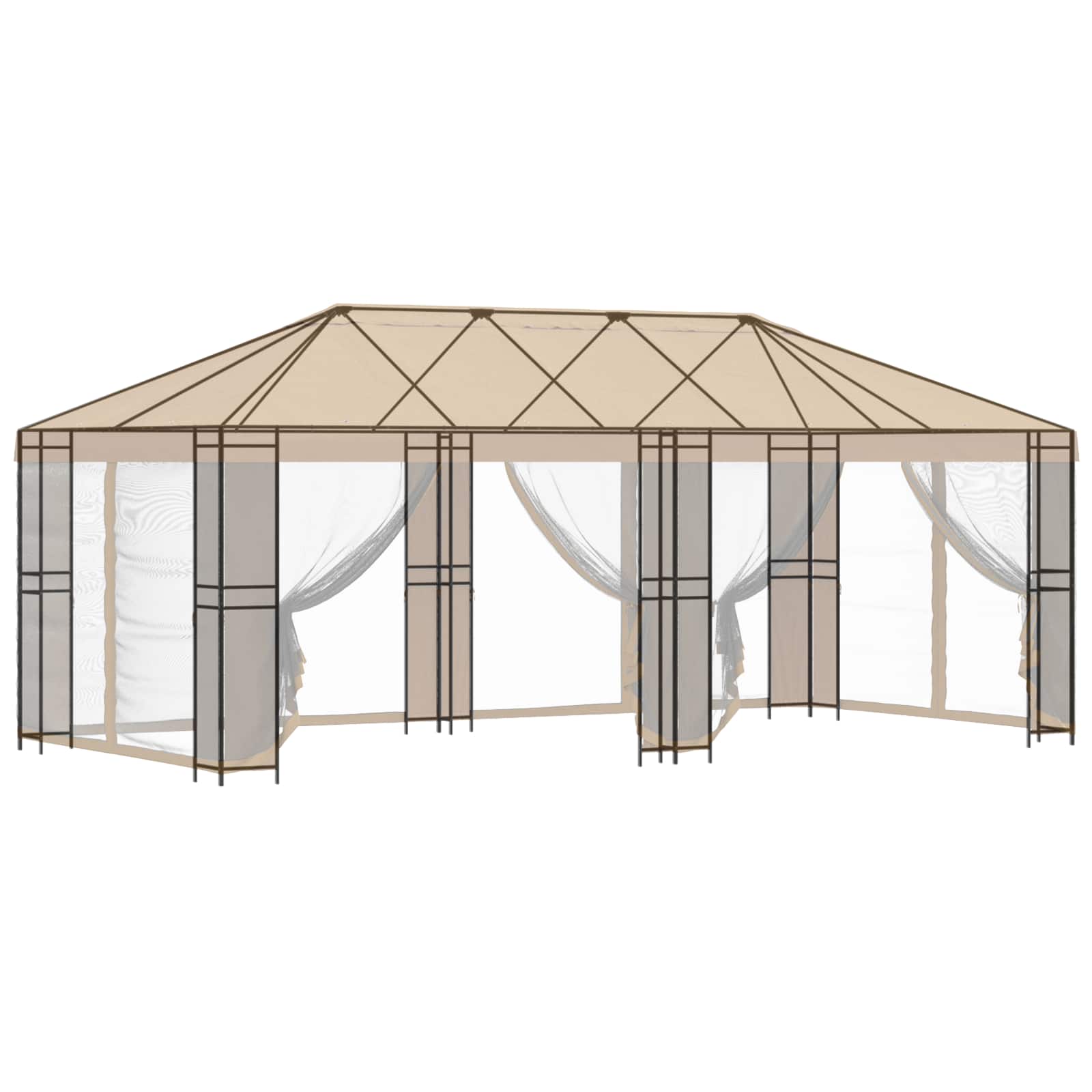 Struttura Gazebo 6 x 3 m Nero Acciaio | homemem39