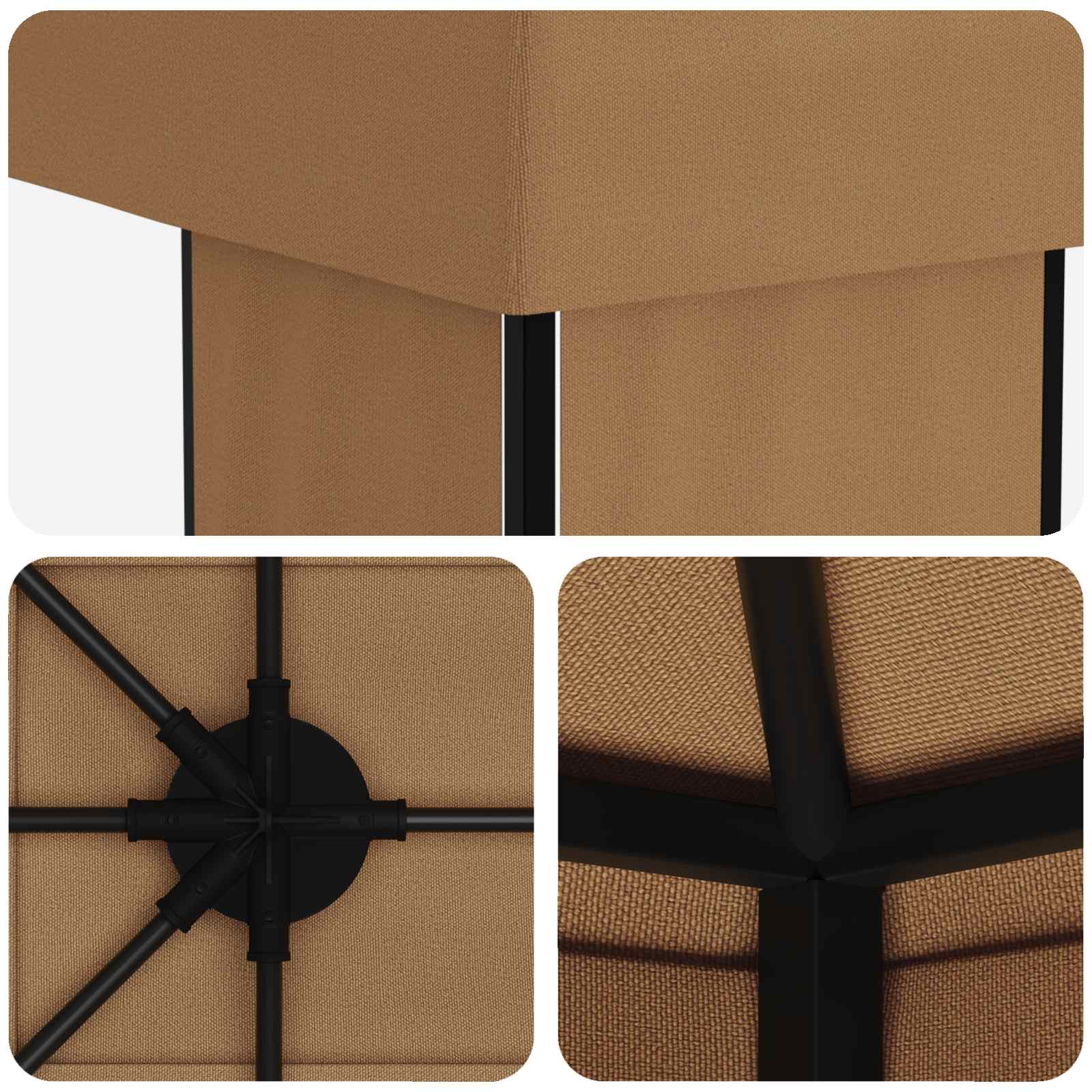 Gazebo da giardino 6 x 3 m Beige Poliestere e Acciaio 190 | homemem39