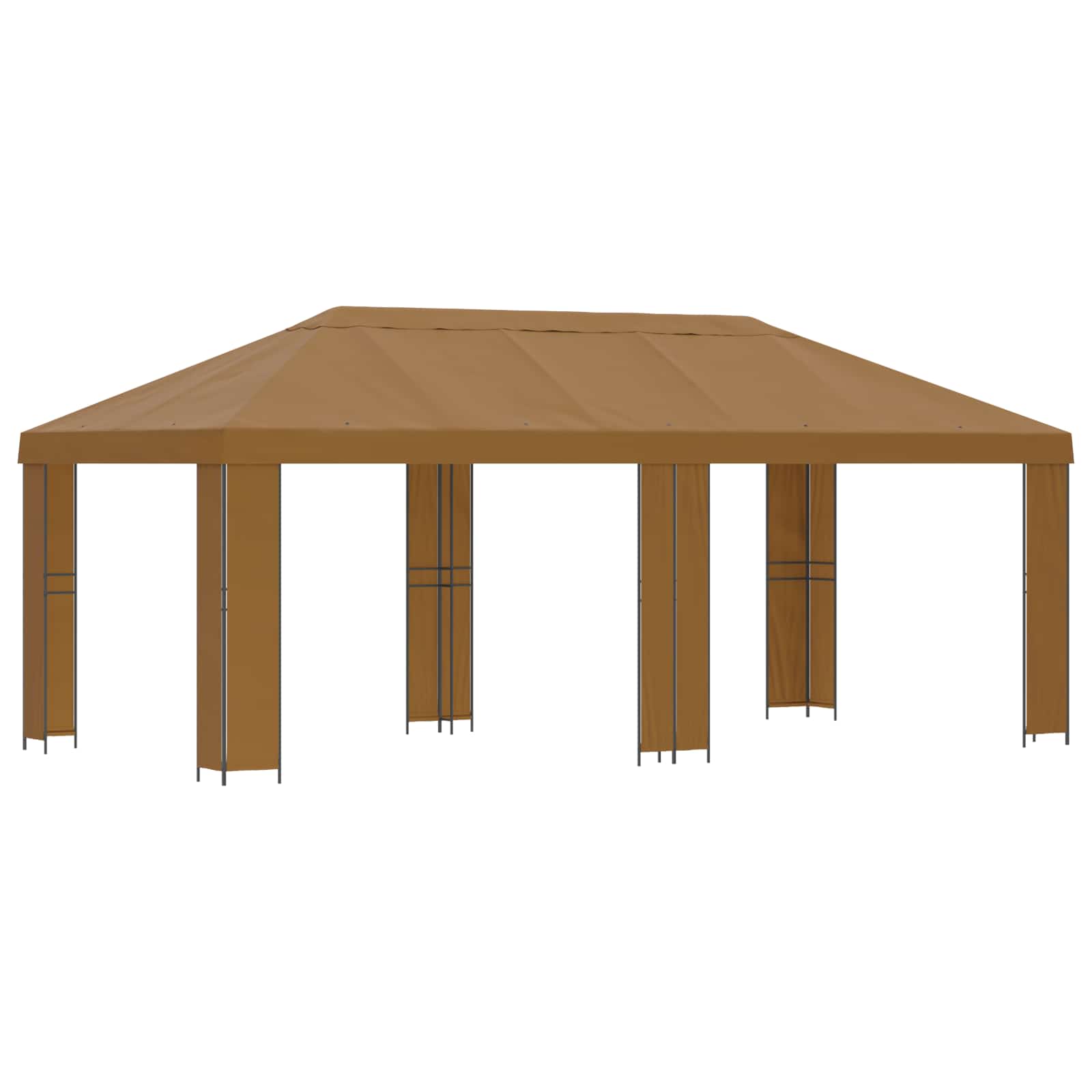 Gazebo da giardino 6 x 3 m Beige Poliestere e Acciaio 190 | homemem39