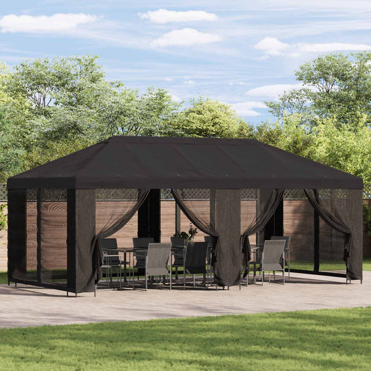 Gazebo da giardino 6 x 3 m Antracite Poliestere e Acciaio 190