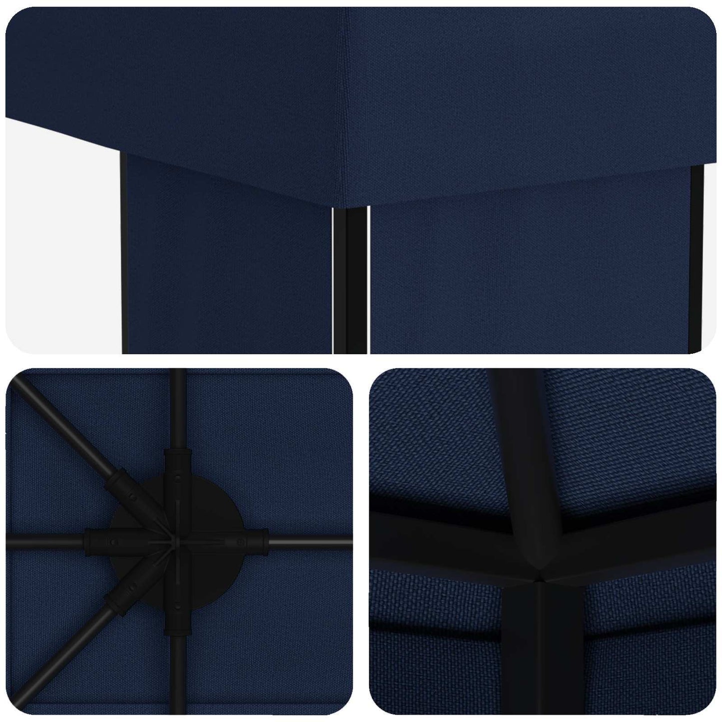 Gazebo da giardino 6 x 3 m Blu Poliestere e Acciaio 190