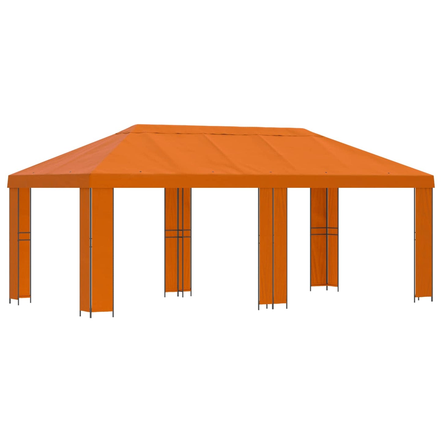 Gazebo da giardino 6 x 3 m Arancione Poliestere e Acciaio 190