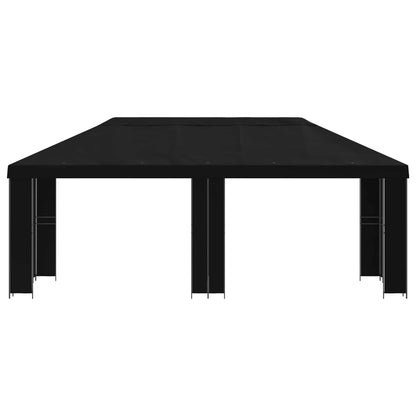 Gazebo da giardino 6 x 3 m Nero Poliestere e Acciaio 190
