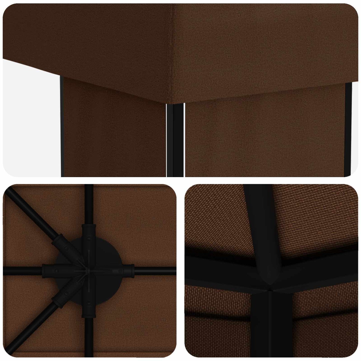 Gazebo da giardino 6 x 3 m Marrone Poliestere e Acciaio 190