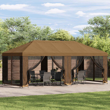 Gazebo con pareti laterali 6 x 3 m Beige Poliestere e Acciaio
