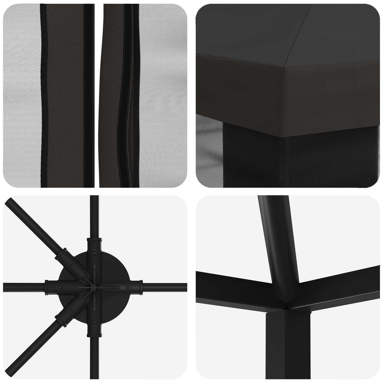 Gazebo con pareti laterali 6 x 3 m Antracite | homemem39