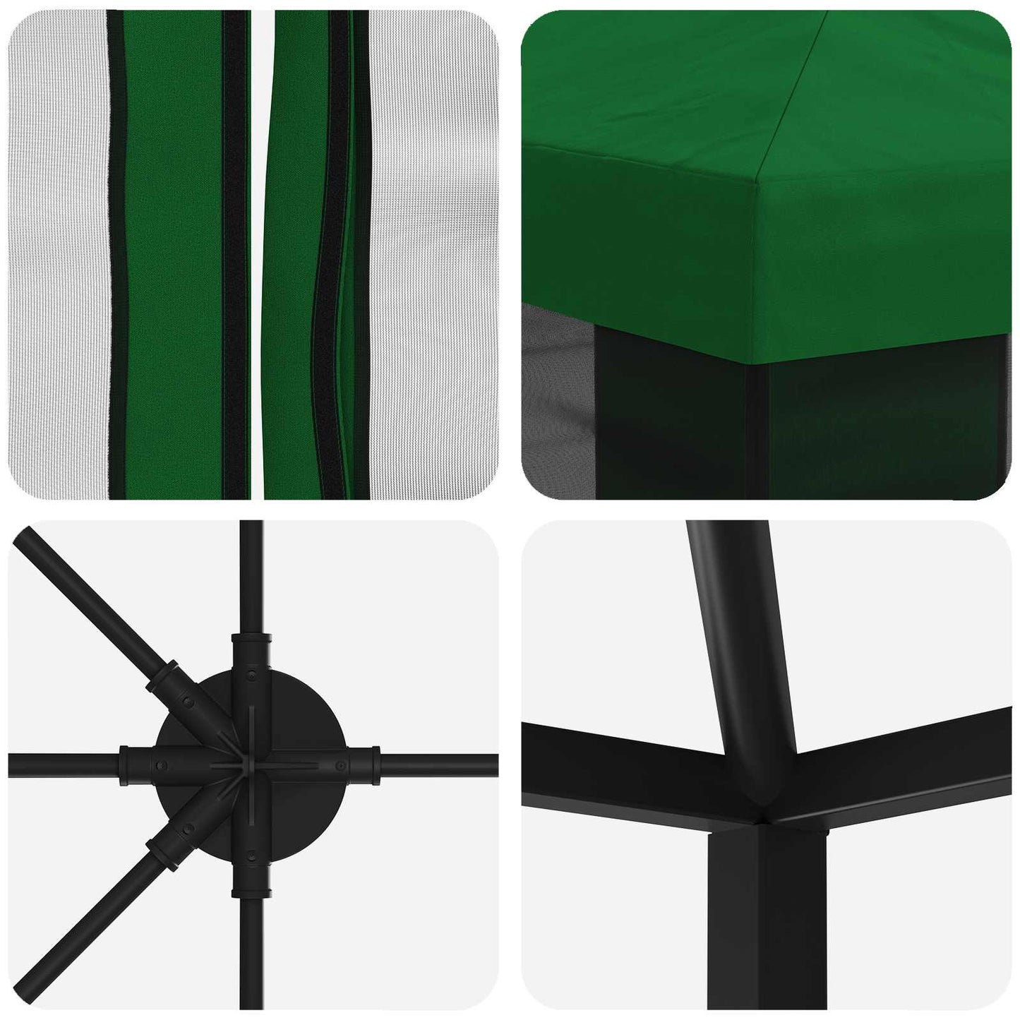 Gazebo con pareti laterali 6 x 3 m Verde Poliestere e Acciaio | homemem39