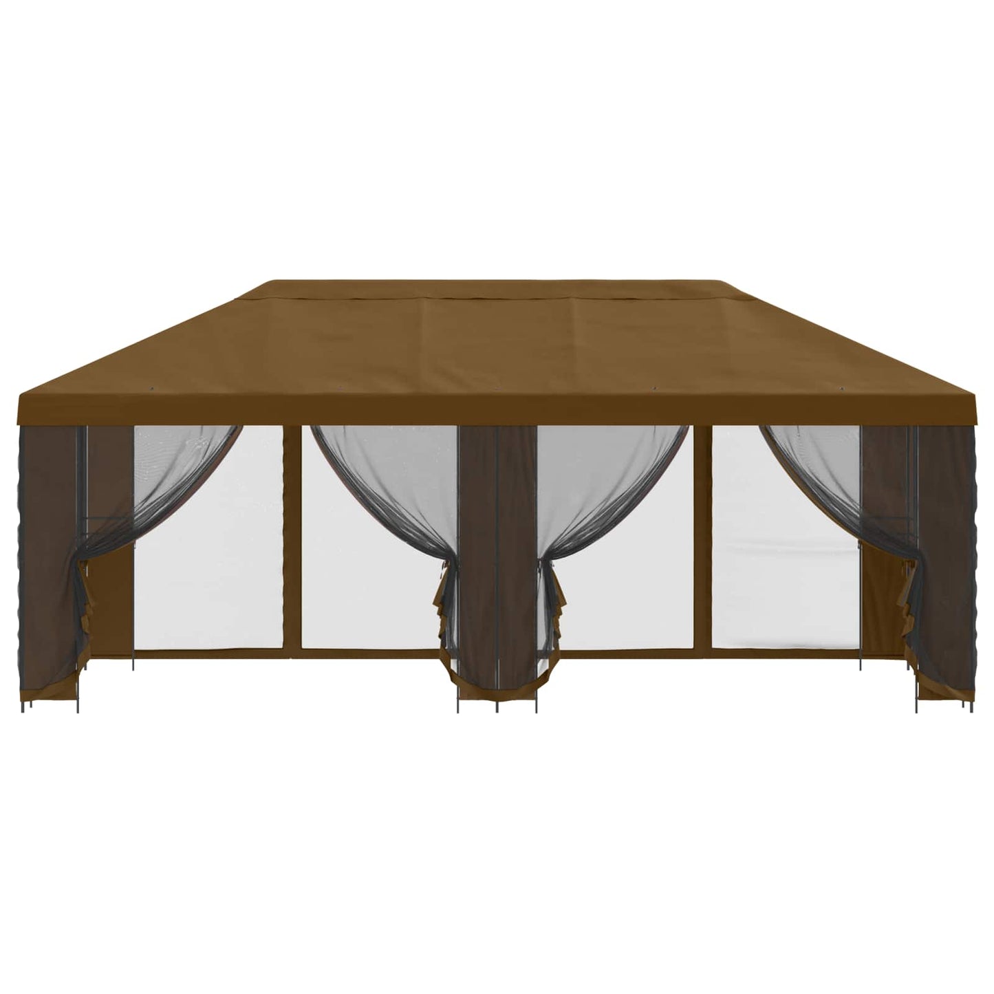 Gazebo con pareti laterali 6 x 3 m Tortora Poliestere e Acciaio