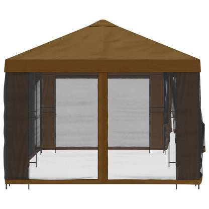 Gazebo con pareti laterali 6 x 3 m Tortora Poliestere e Acciaio