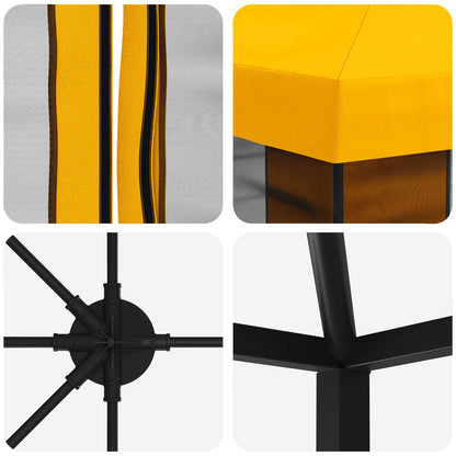 Gazebo con pareti laterali 6 x 3 m Giallo Poliestere e Acciaio | homemem39