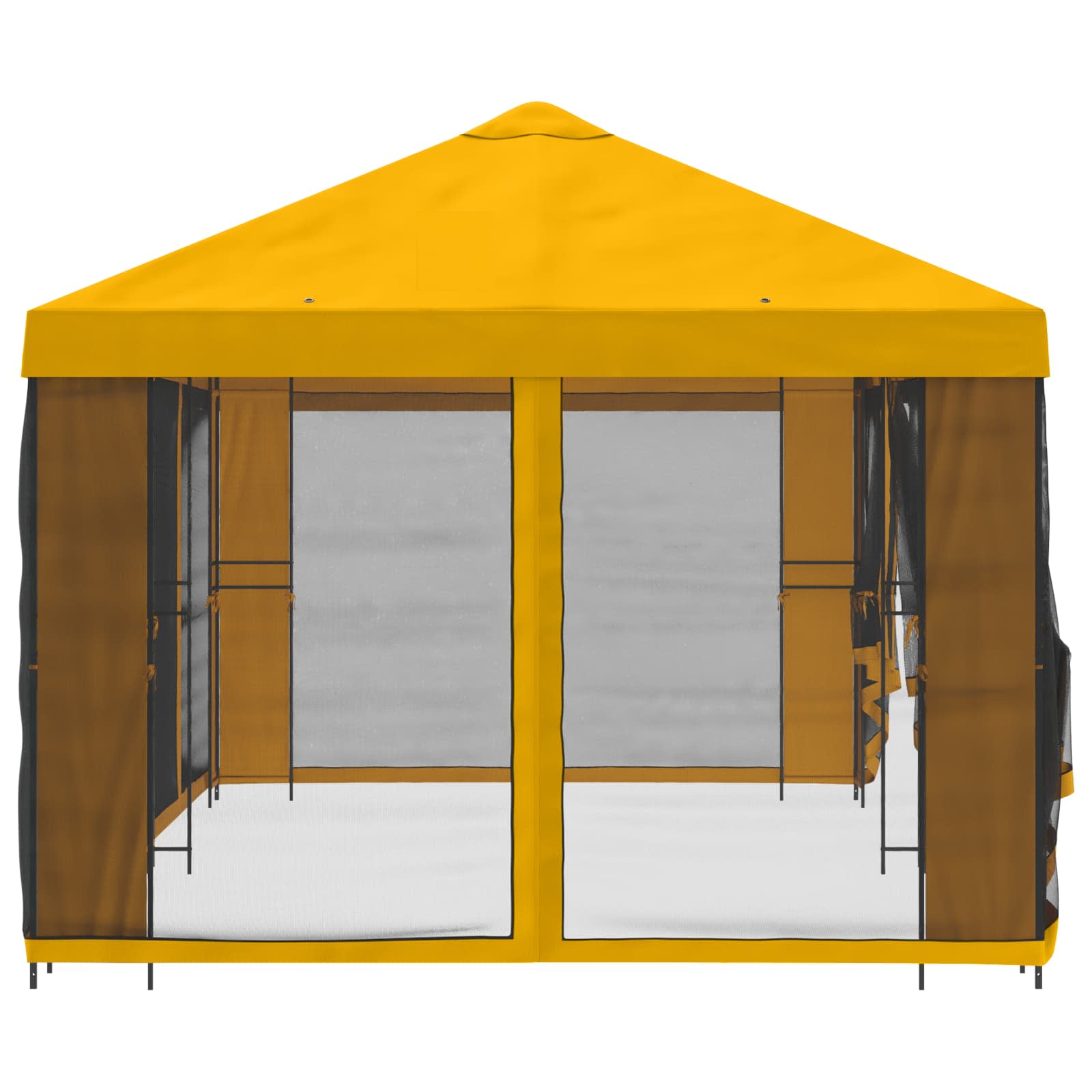 Gazebo con pareti laterali 6 x 3 m Giallo Poliestere e Acciaio | homemem39