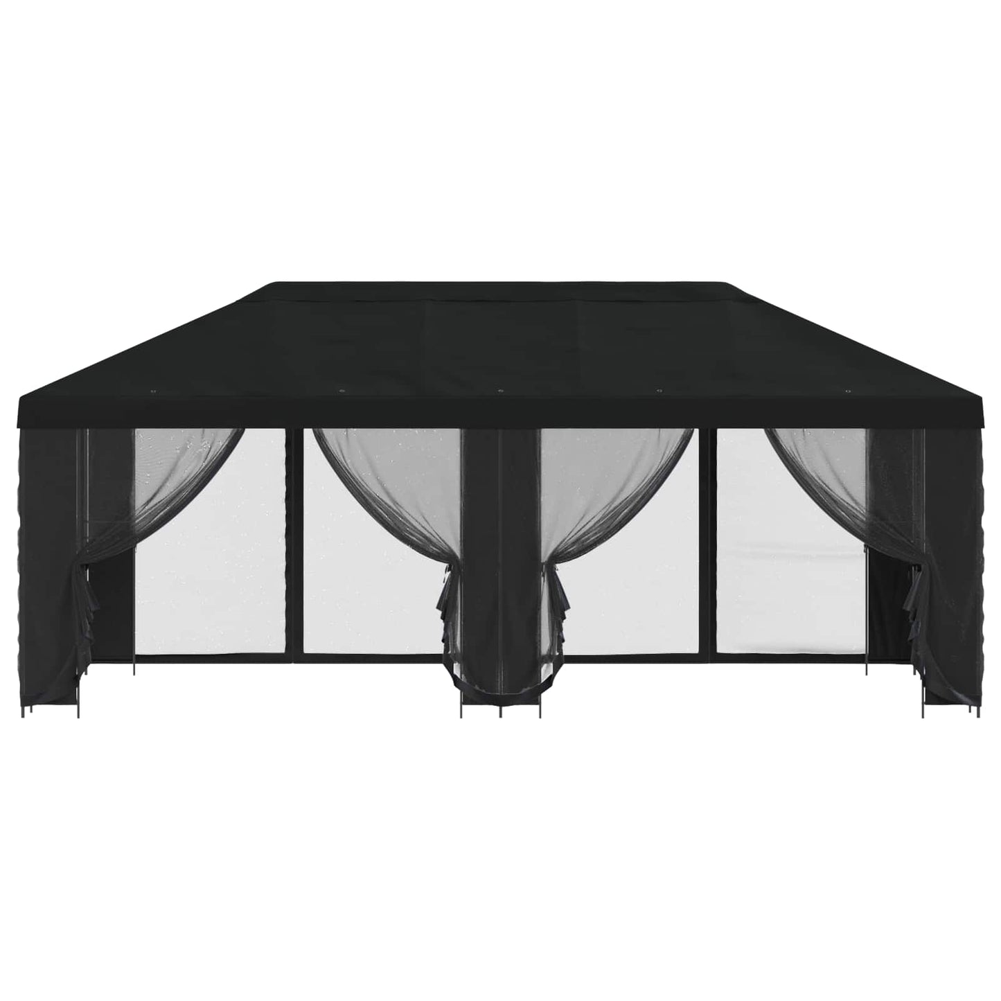 Gazebo con pareti laterali 6 x 3 m Nero Poliestere e Acciaio | homemem39