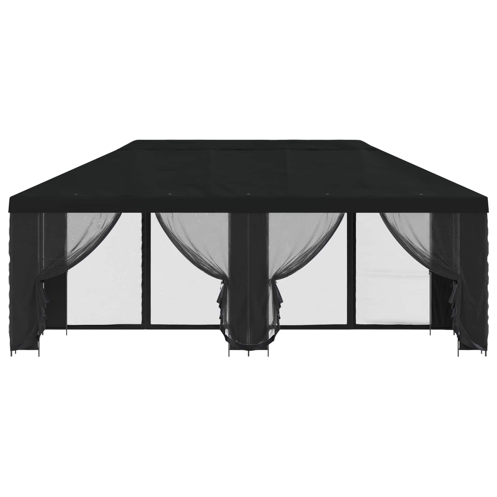 Gazebo con pareti laterali 6 x 3 m Nero Poliestere e Acciaio | homemem39