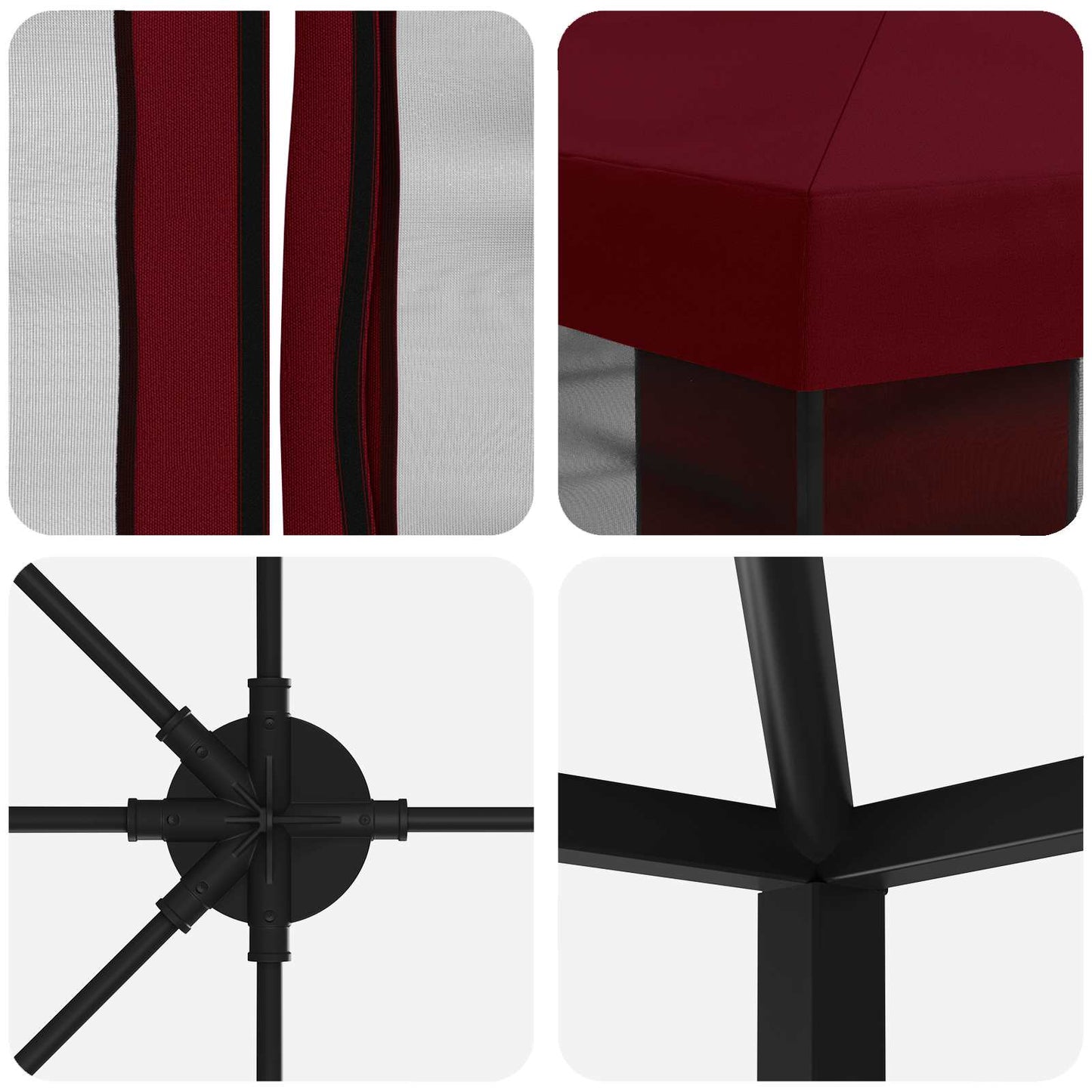 Gazebo con pareti laterali 6 x 3 m Borgogna
