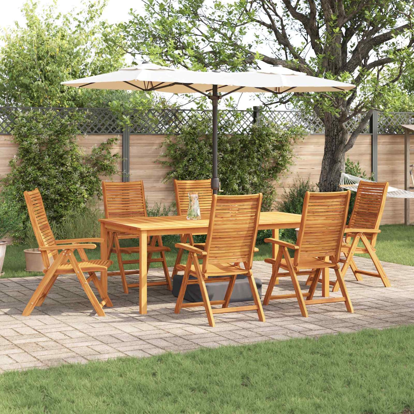 Set da Pranzo per Giardino 7 pcs Marrone | homemem39