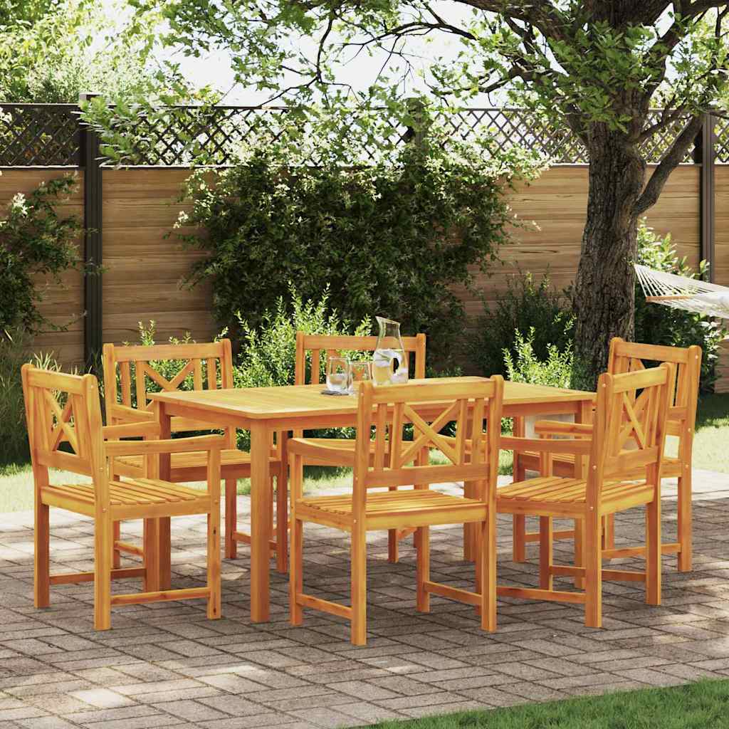 Set da Pranzo per Giardino 7 pcs Marrone - homemem39