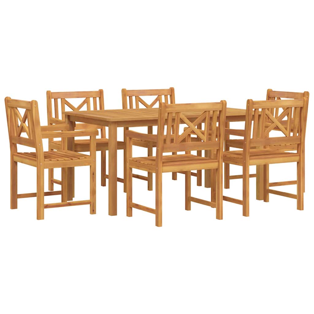 Set da Pranzo per Giardino 7 pcs Marrone - homemem39
