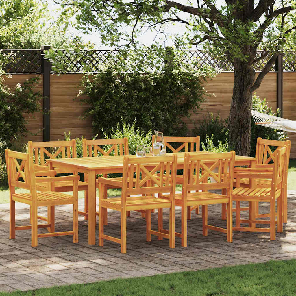 Set da Pranzo per Giardino 9 pz Marrone