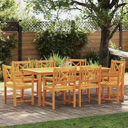 Set da Pranzo per Giardino 9 pz Marrone