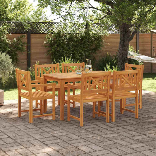 Set da Pranzo per Giardino 7 pcs Marrone
