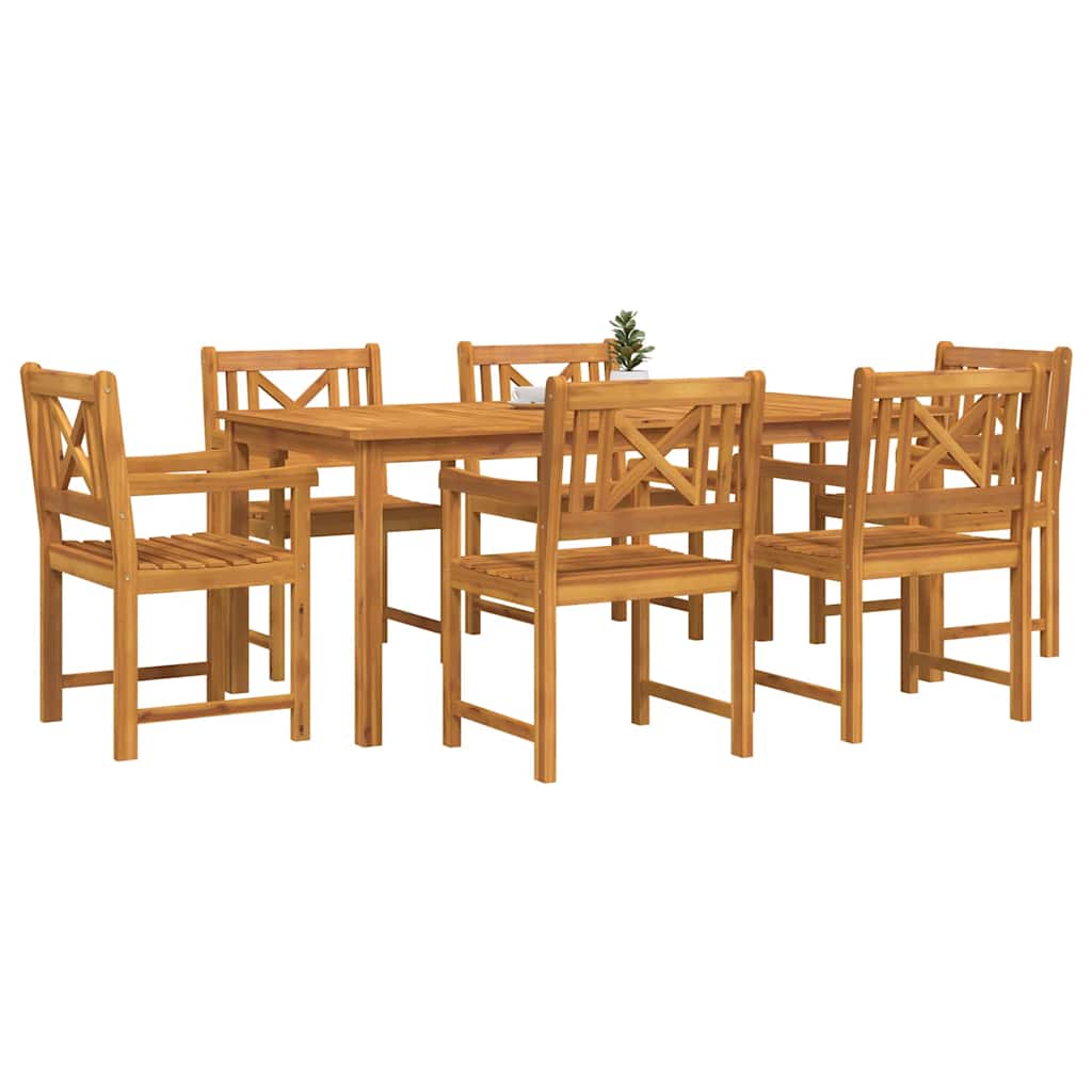 Set da Pranzo per Giardino 7 pcs Marrone
