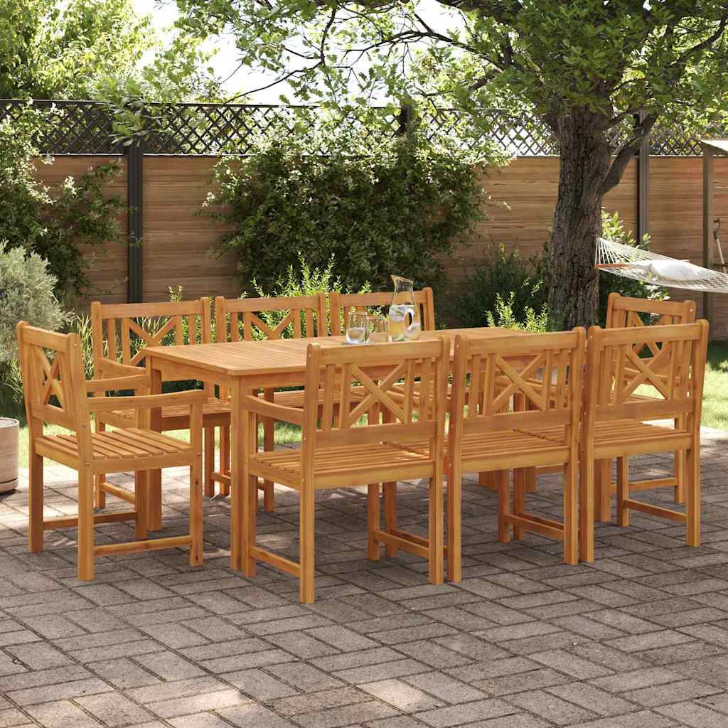 Set da Pranzo per Giardino 9 pcs Marrone