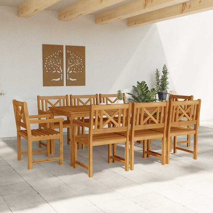 Set da Pranzo per Giardino 9 pcs Marrone