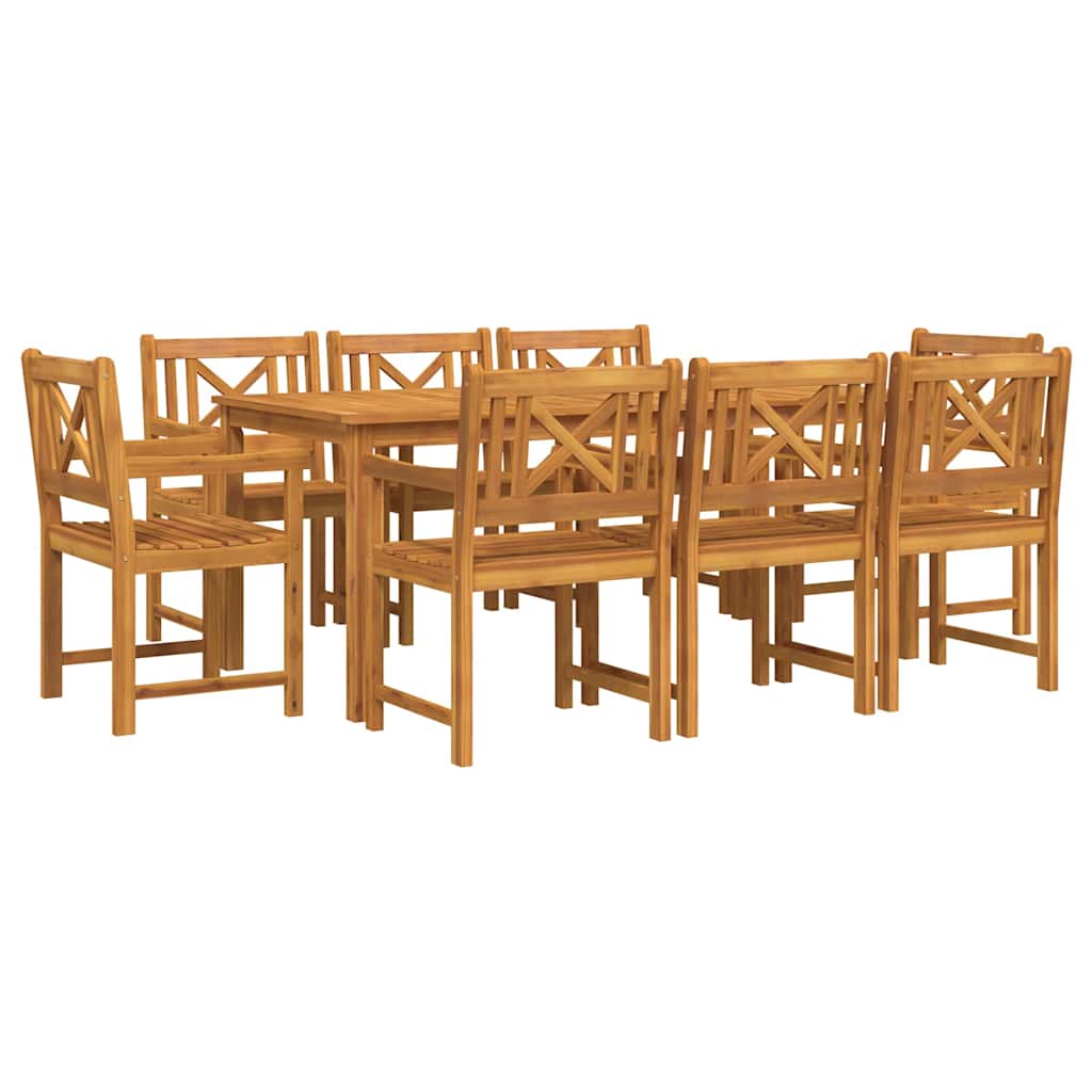 Set da Pranzo per Giardino 9 pcs Marrone