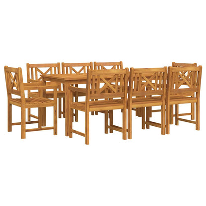 Set da Pranzo per Giardino 9 pcs Marrone