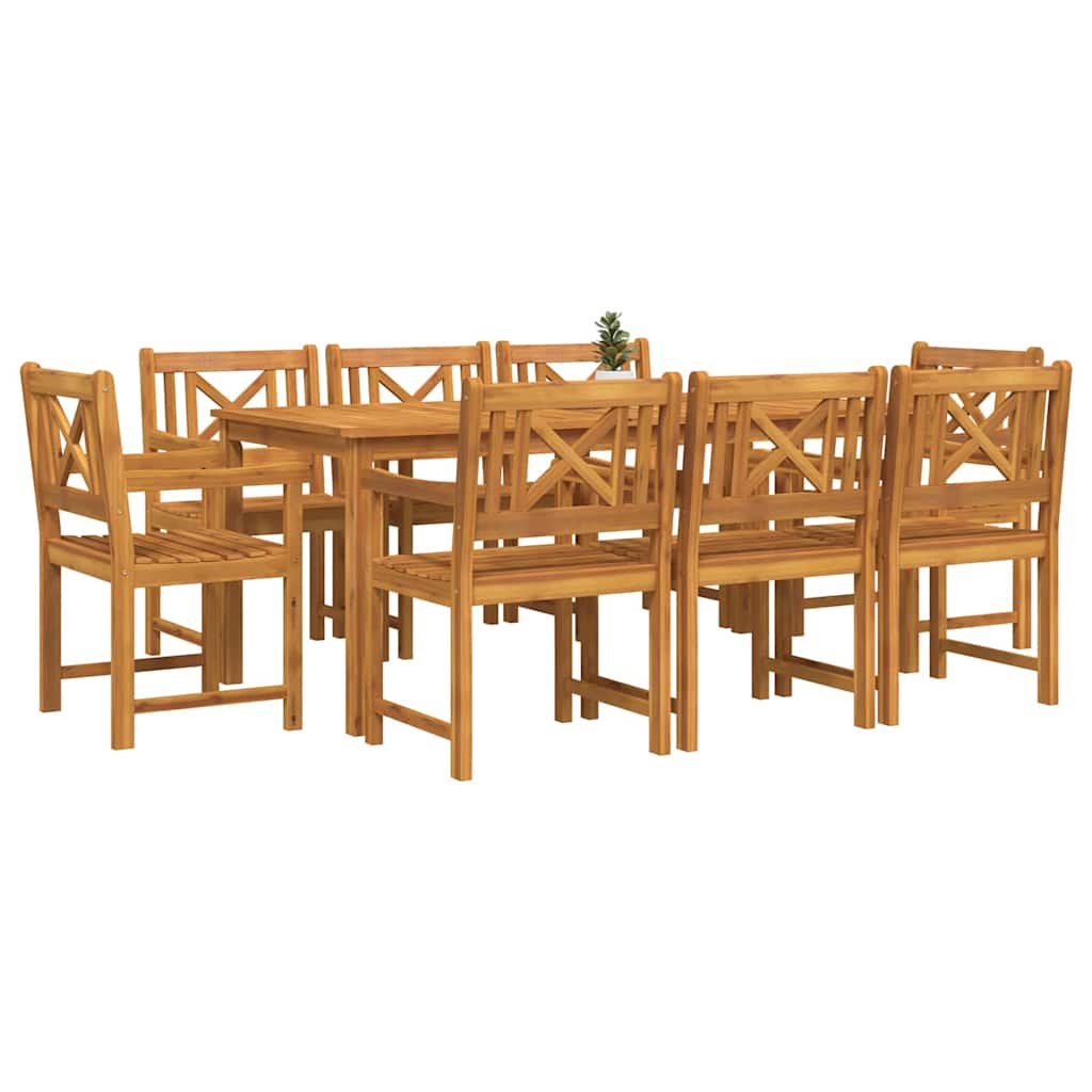 Set da Pranzo per Giardino 9 pcs Marrone