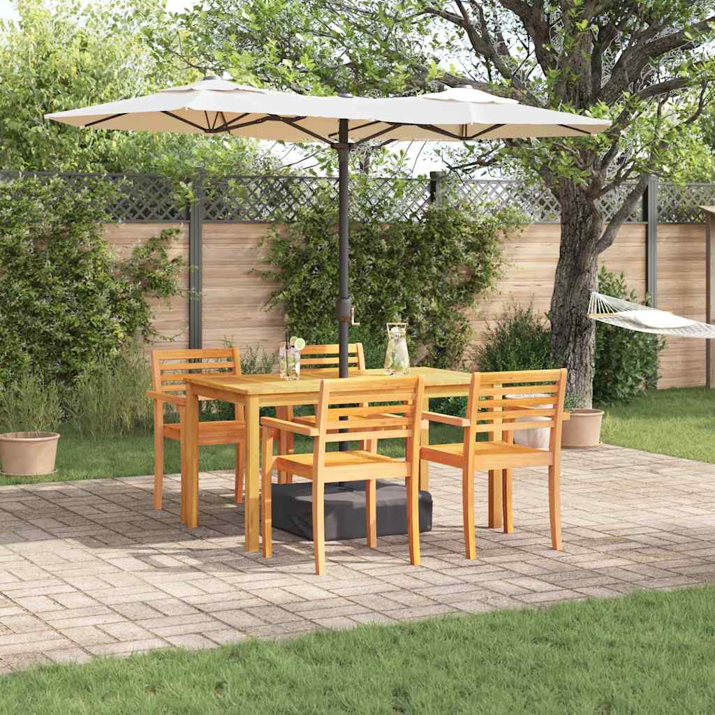 Set da Pranzo per Giardino 5 pcs Marrone - homemem39