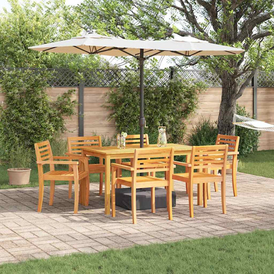 Set da Pranzo per Giardino 7 pcs Marrone - homemem39