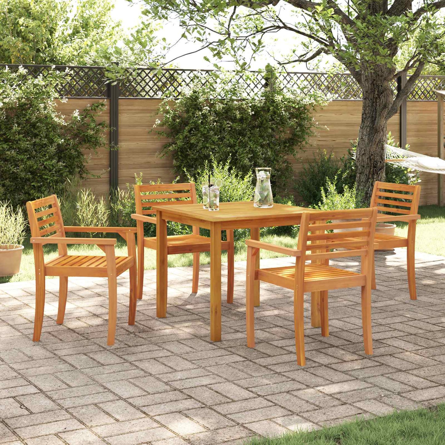Set da Pranzo per Giardino 5 pcs Marrone