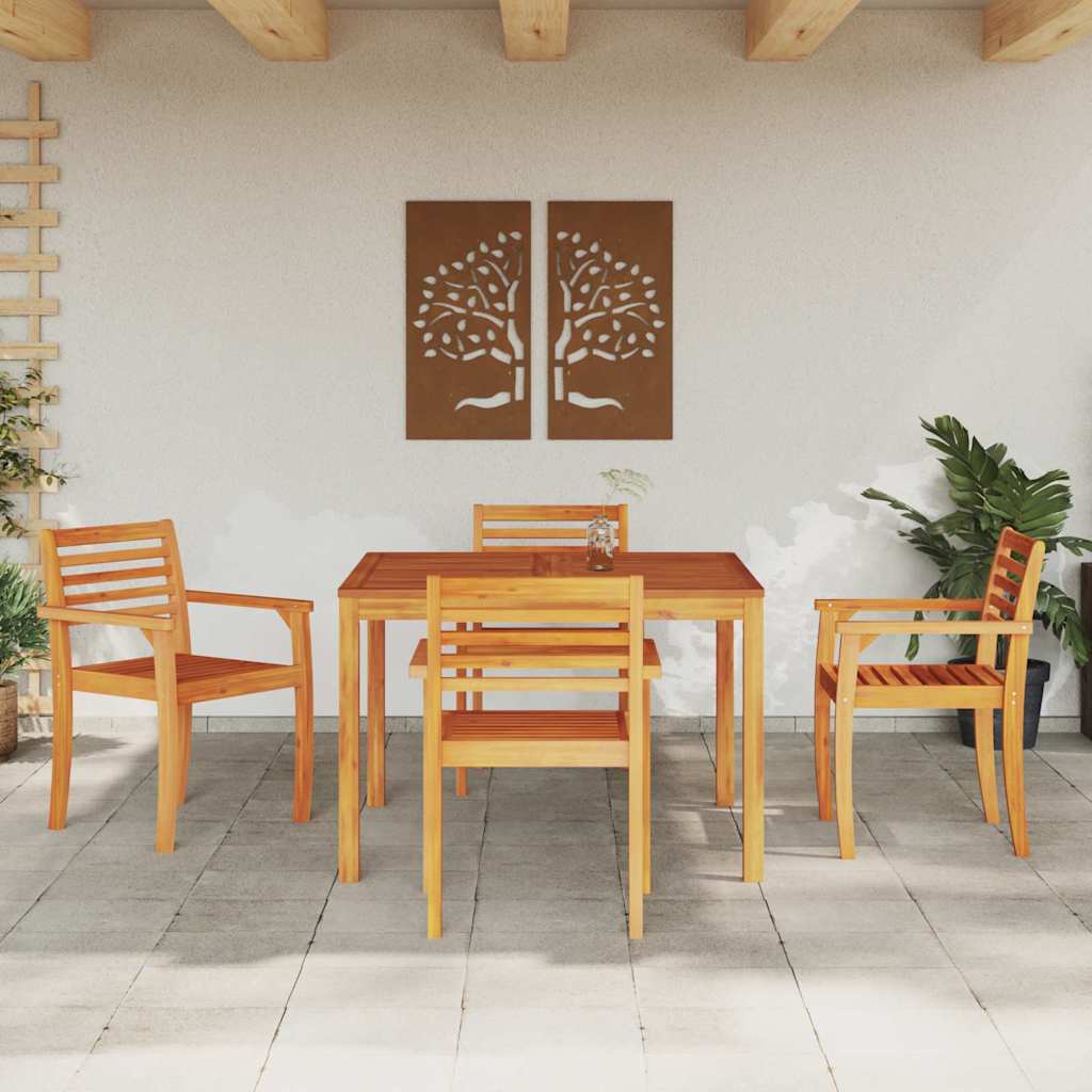 Set da Pranzo per Giardino 5 pcs Marrone - homemem39