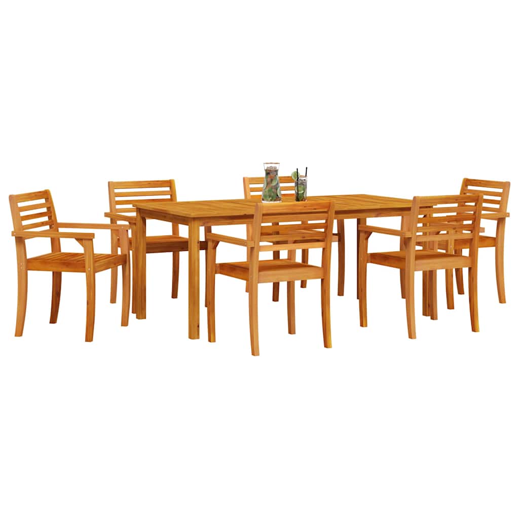 Set da Pranzo per Giardino 7 pcs Marrone