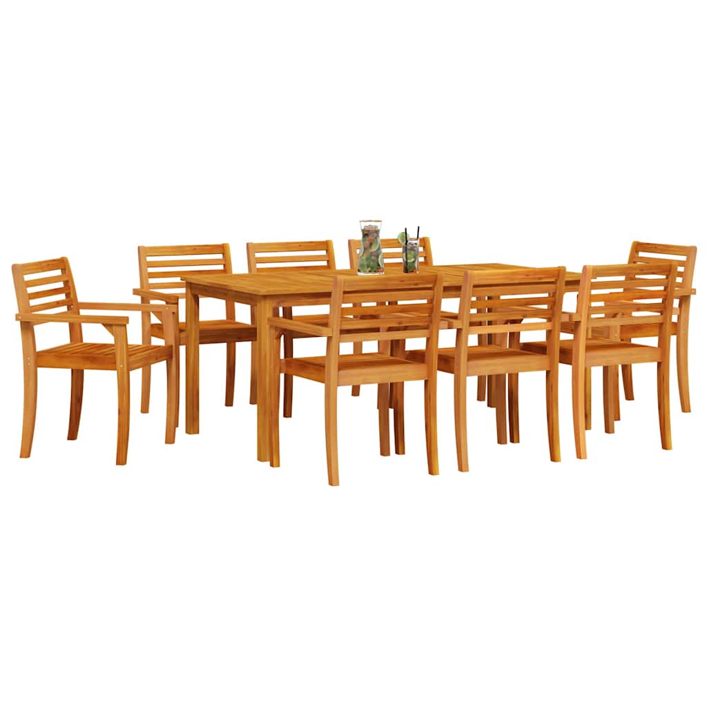 Set da Pranzo per Giardino 9 pcs Marrone
