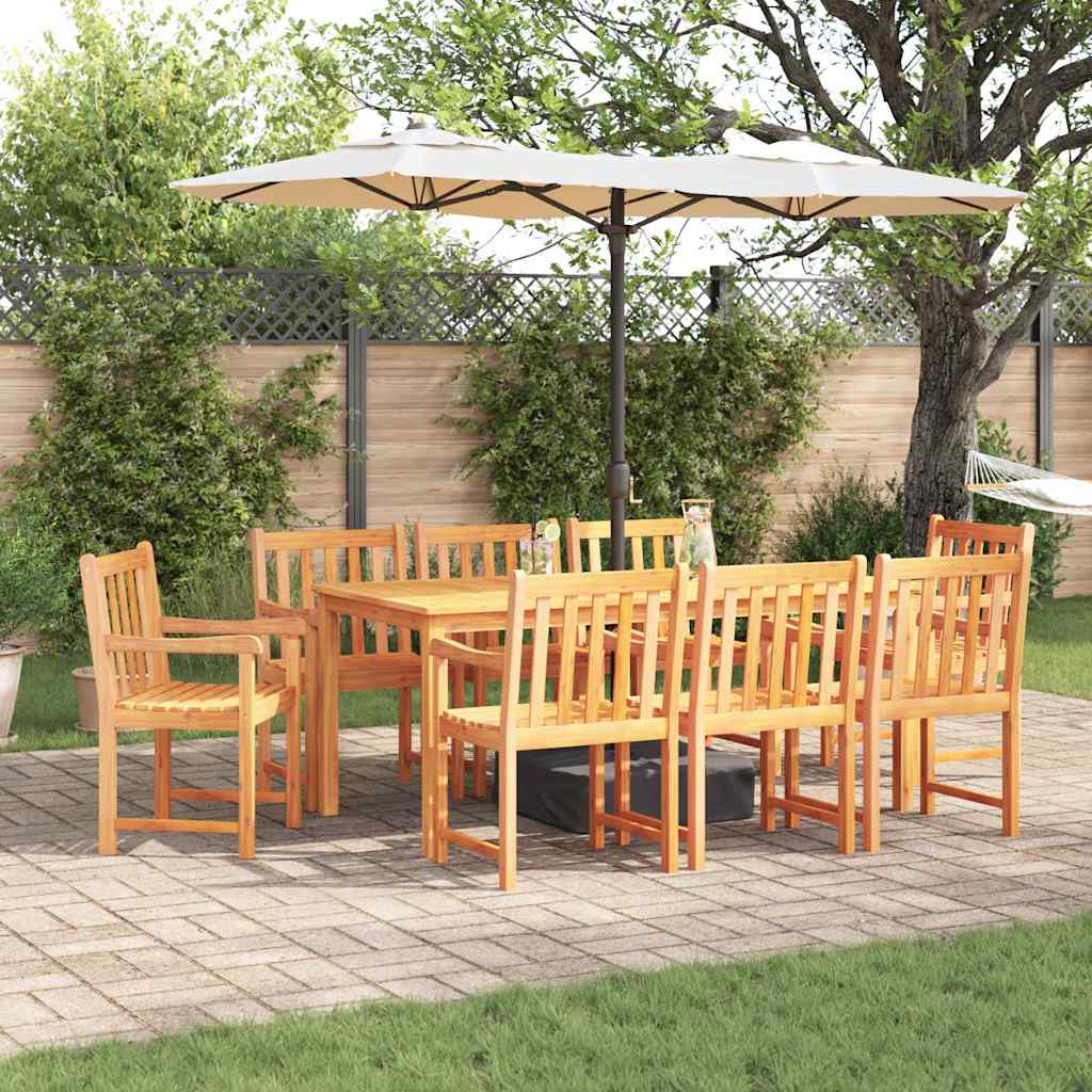 Set da Pranzo per Giardino 9 pcs Marrone