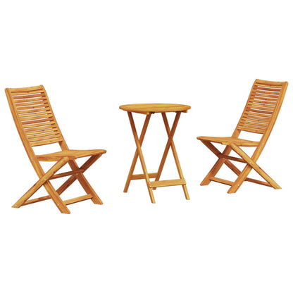 Set Bistro Pieghevole 3 pcs Marrone Legno di Acacia Massello