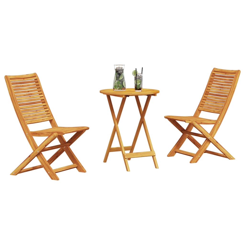 Set Bistro Pieghevole 3 pcs Marrone legno massello di acacia - homemem39