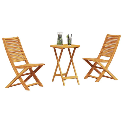 Set Bistro Pieghevole 3 pcs Marrone legno massello di acacia - homemem39