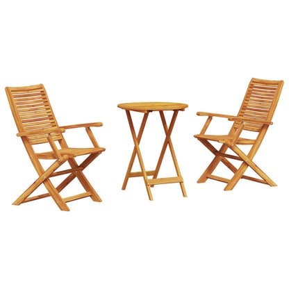 Set Bistro Pieghevole 3 pcs Marrone Legno di Acacia Massello | homemem39